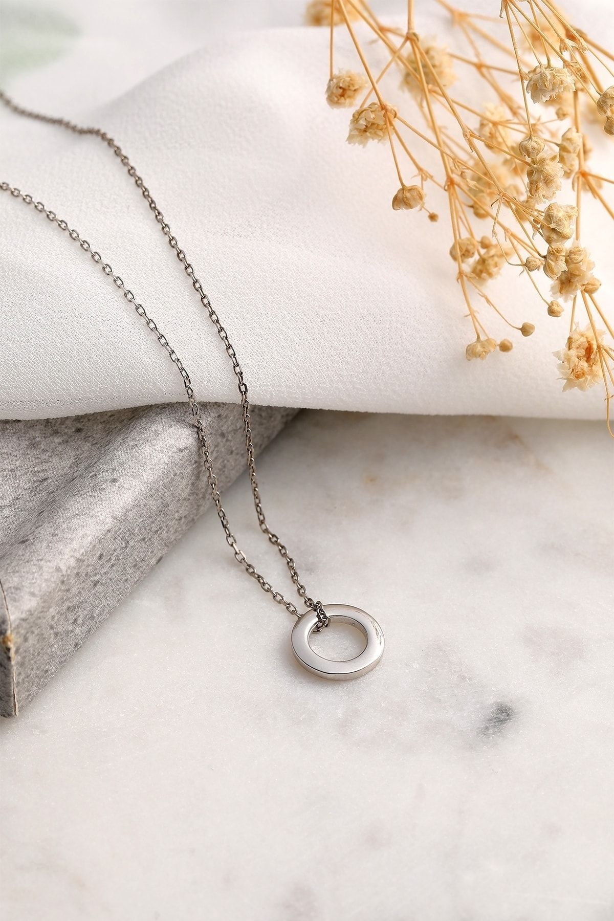 ipek silver 925 Ayar Gümüş Halka Kolye - Silver