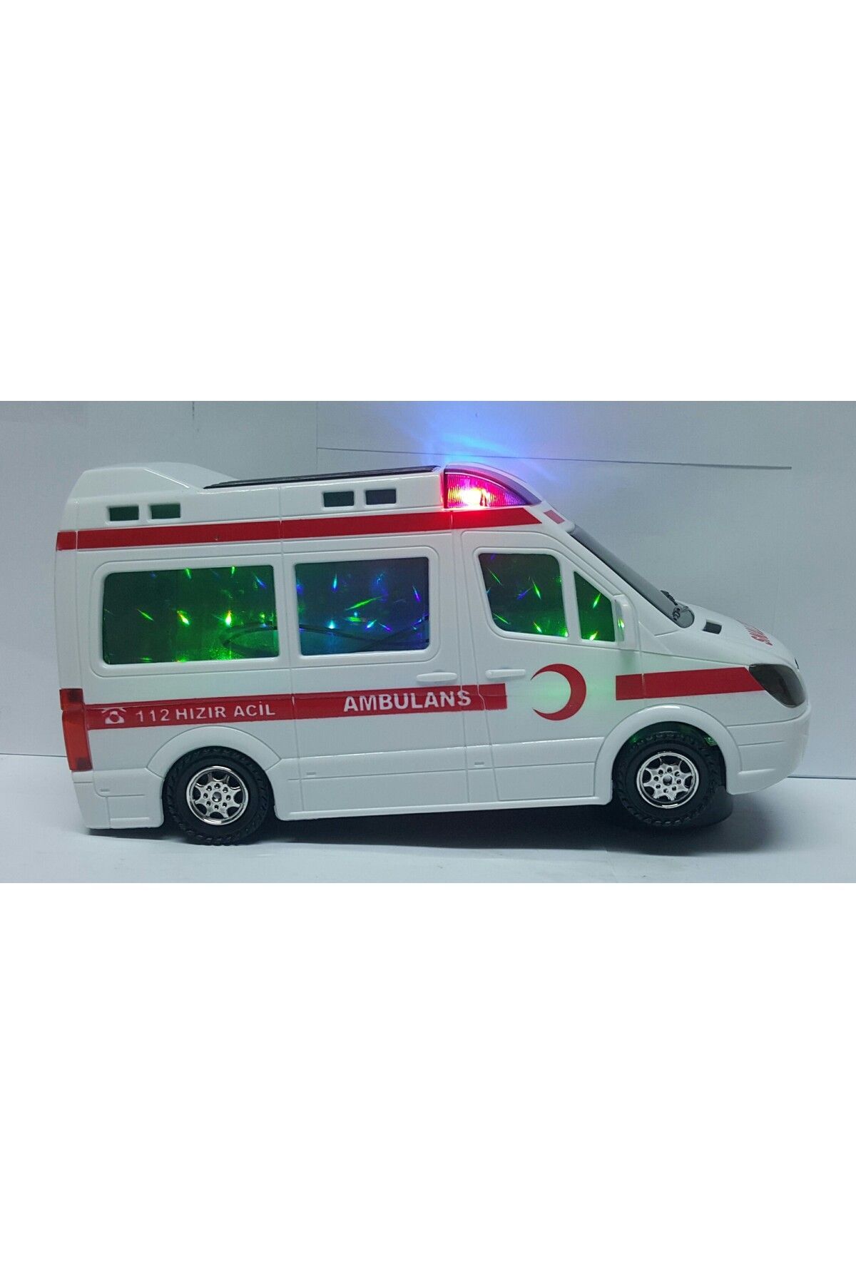 Brother Toys 3d Işıklı Müzikli Kendi Kendine Gezen Büyük Boy 112 Yazılı Oyuncak Ambulans 21 Cm. fotoğrafı 3 (önizleme)