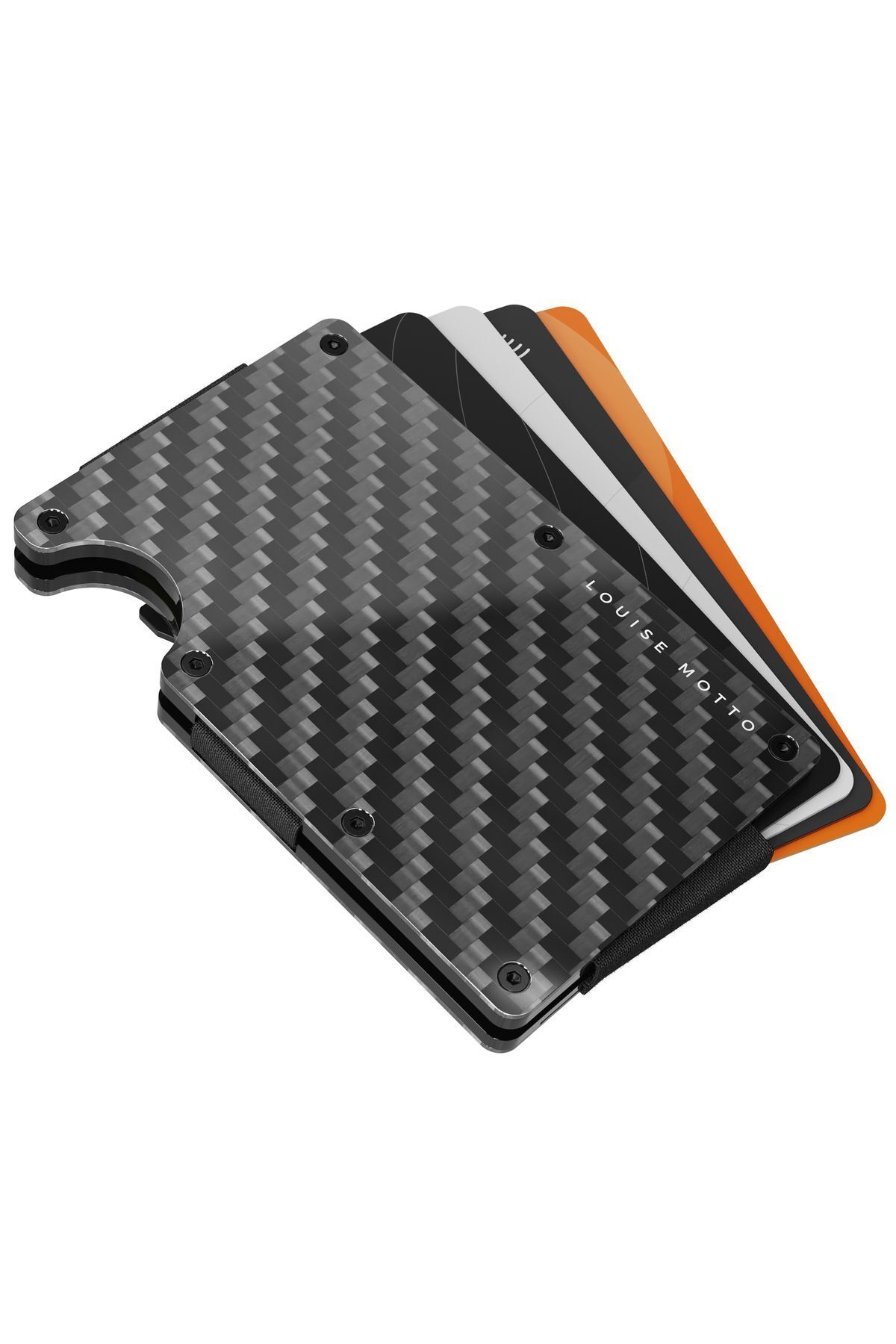 کیف پول و جاکارتی کربن فایبر با محافظ RFID - مدل Cardx Dark Wave Clips (مشکی) Louise Motto