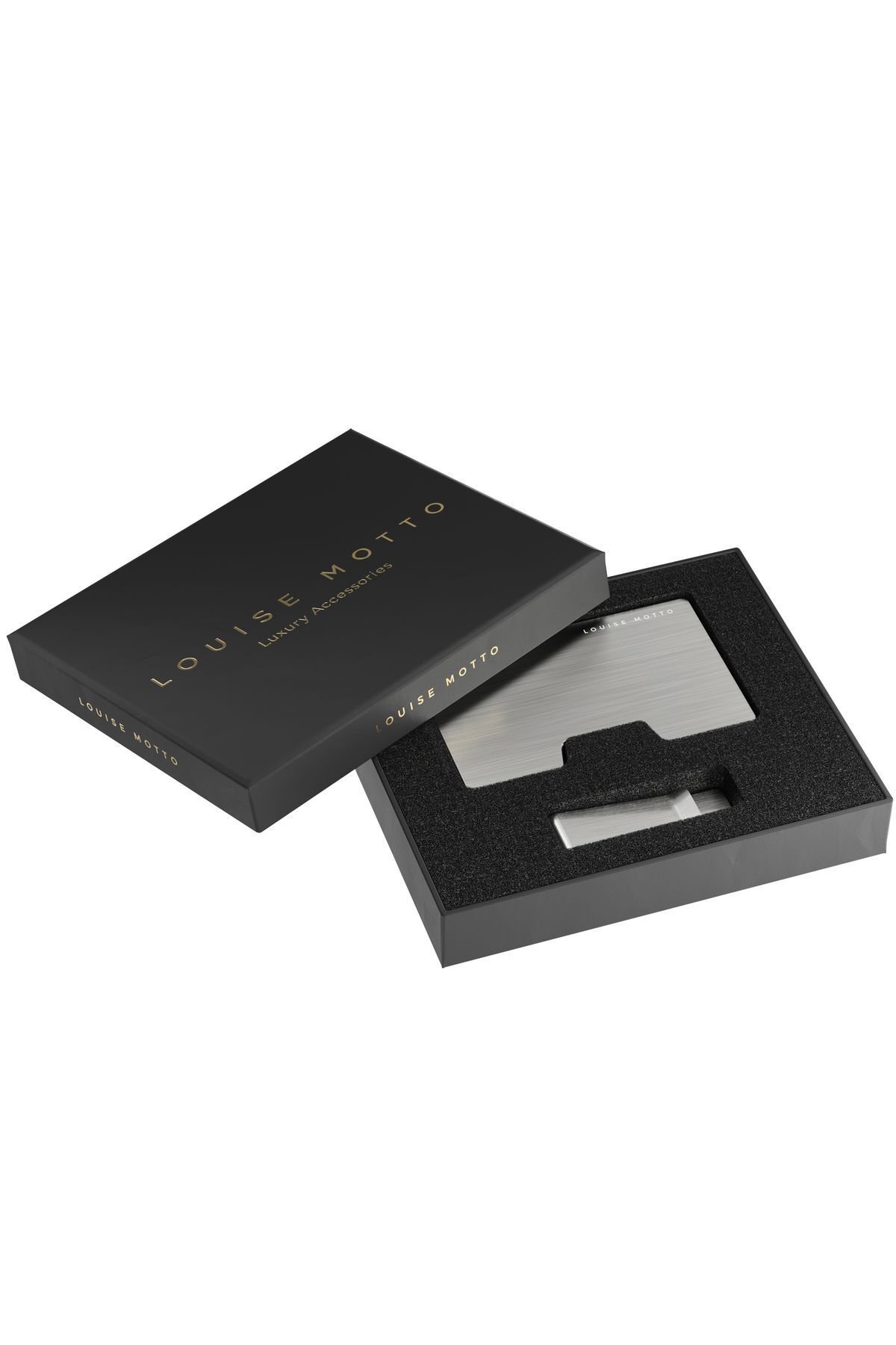 Louise Motto-Cardx - Detroit - New Generation Metal Wallet & Card Holder - Rfid, Removable Clip (SILVER) 4