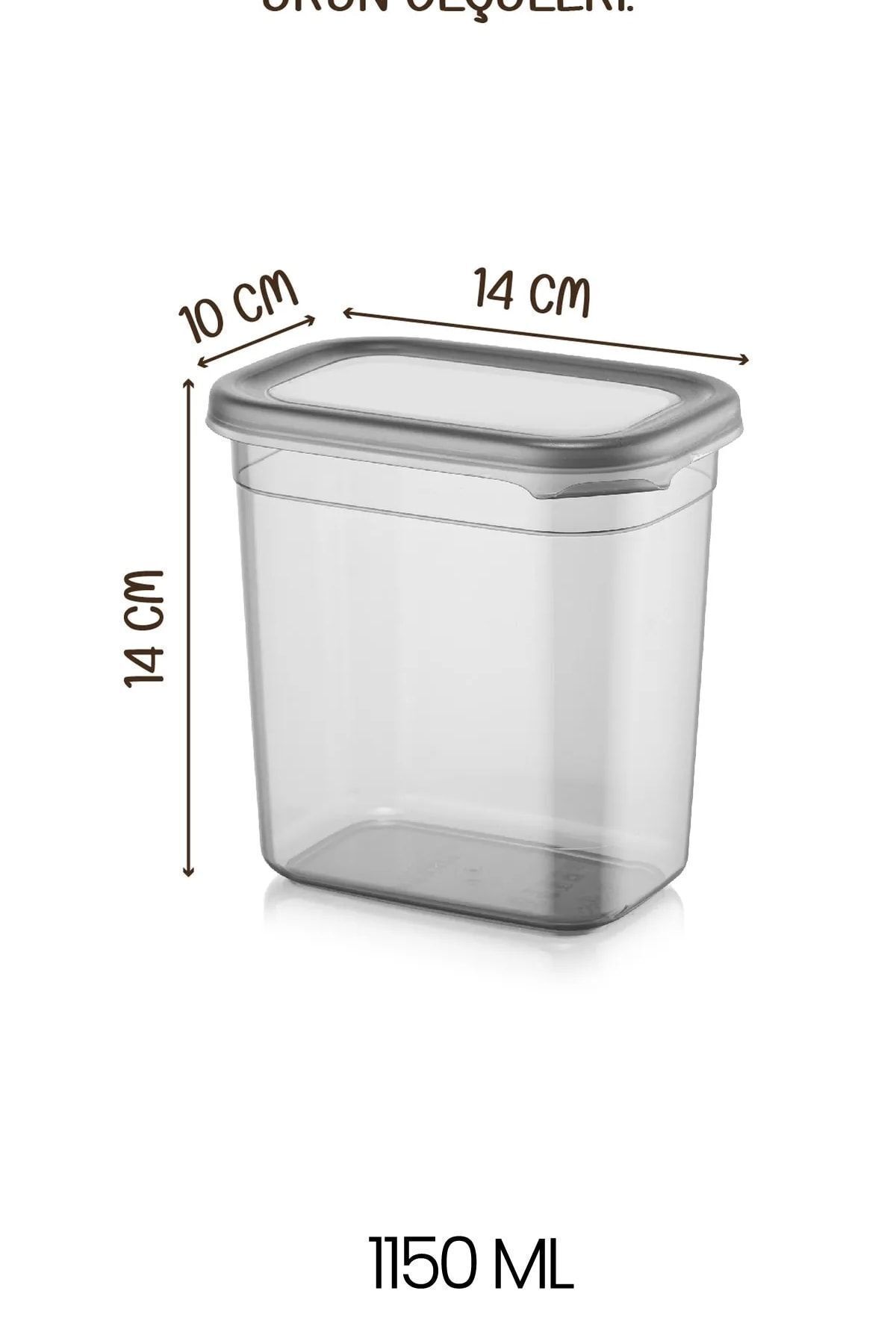 NESS HOME-Set of 6 Labeled Moly Rectangular Food Storage Containers 1150ml - Spice Rack 2