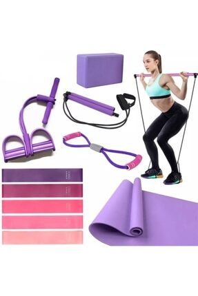 Body Trimmer-latex Direnç Bandı-yoga Blok-mat-jimnastik Ipi-aerobik Çubuğu 10 Parça Full Set 10LUSET