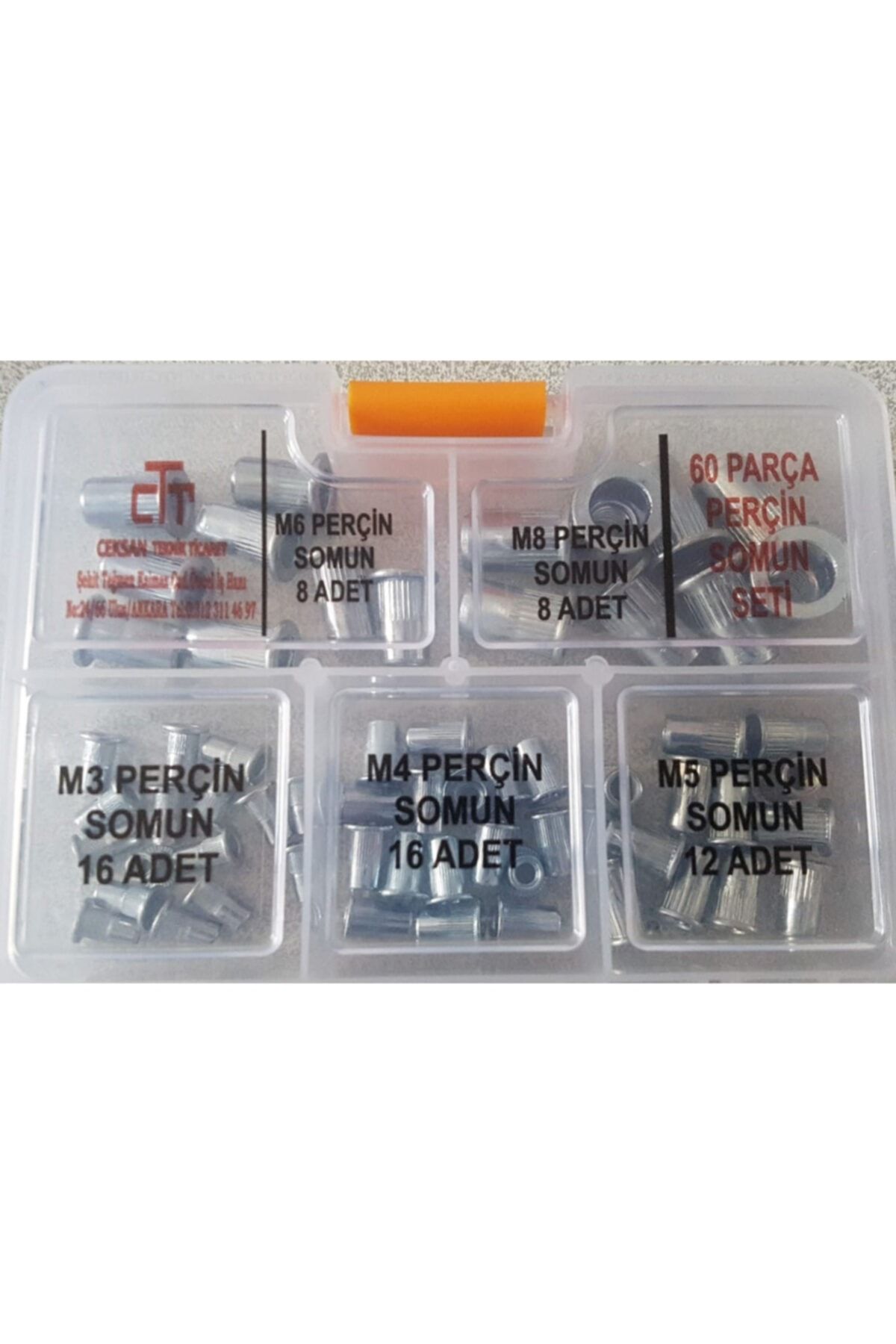 CEKSAN-60 Pieces Flanged Rivet Nut Set M3-M4-M5-M6-M8 4