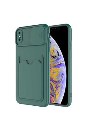 Apple Iphone Xs Max Kılıf Kartix Jelly Silikon Kartlıklı Koyu Yeşil krks1748707854