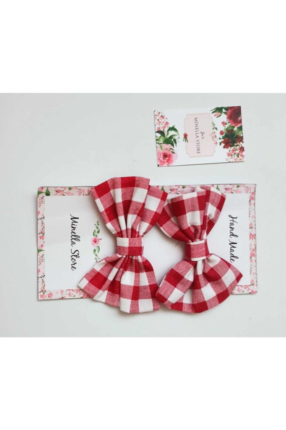 MİNELLASTORE-Minella Store Red Checkered Buckle with 2 Clips 1
