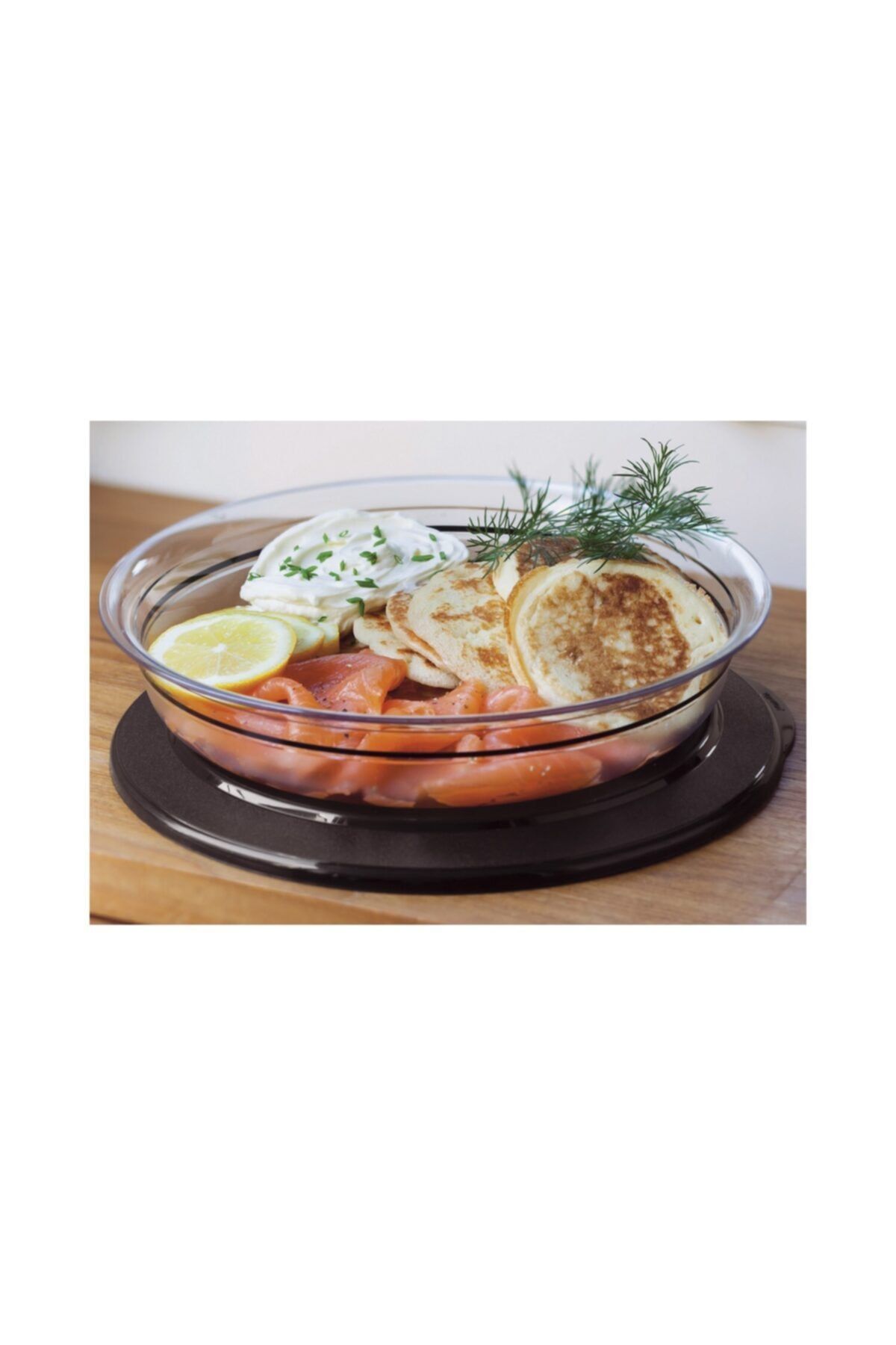 Loyansbk-Tupperware Crystaline Serving Container Cookie Container Cake Container Black Storage Container 3