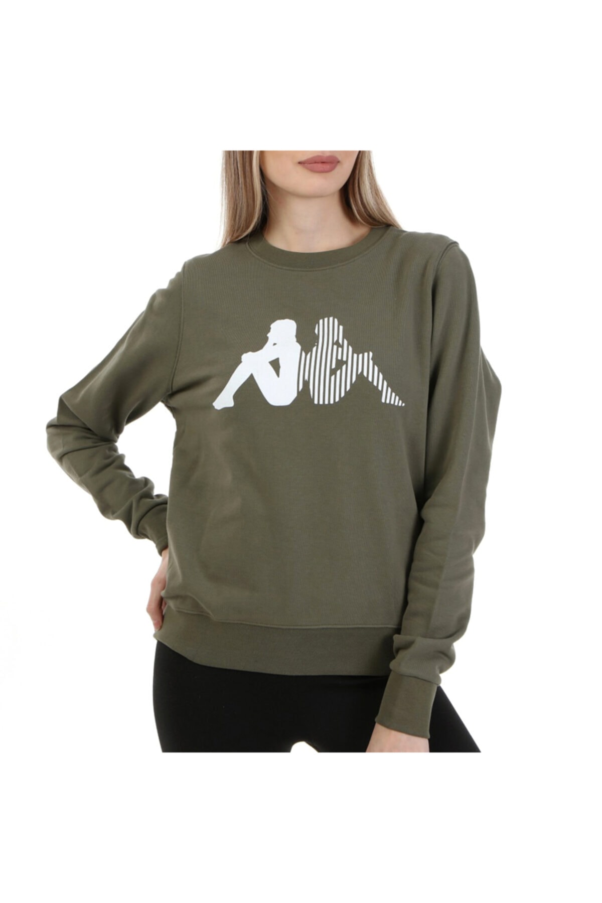 Kappa Kadın Haki Spor Sweatshirt