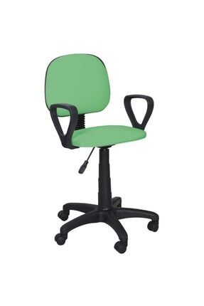 Ofis Sandalyesi Sekreter Koltuğu Bilgisayar Koltuğu Kollu Çalışma Taburesi Yeşil RMTY0000147-2