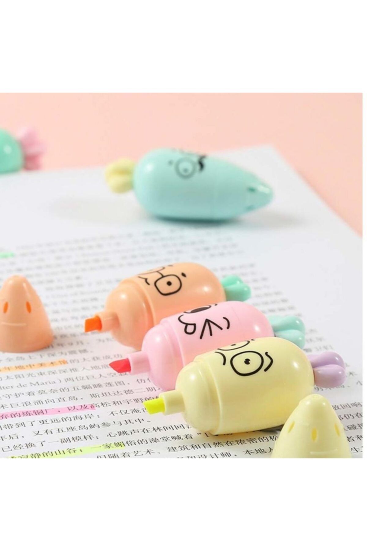 easyso-Exploded and Gone Emoji Carrot Design Highlighter Set of 6 5