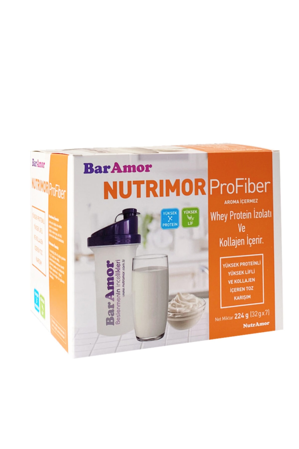 BarAmor – NUTRIMOR ProFiber – Yüksek Proteinli ve Yüksek Lifli Toz Karışım (32 g x 7)