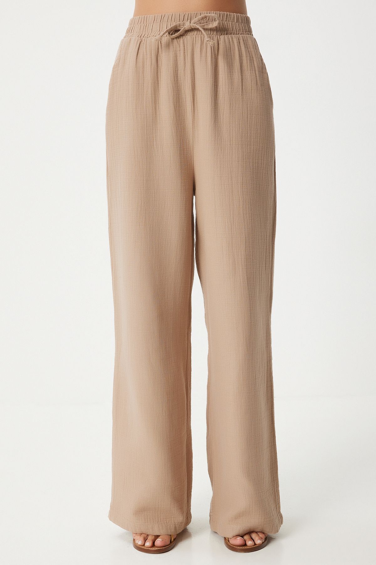 Happiness İstanbul-Musselin Biscuit Palazzo Hose – Damen MX00160 4