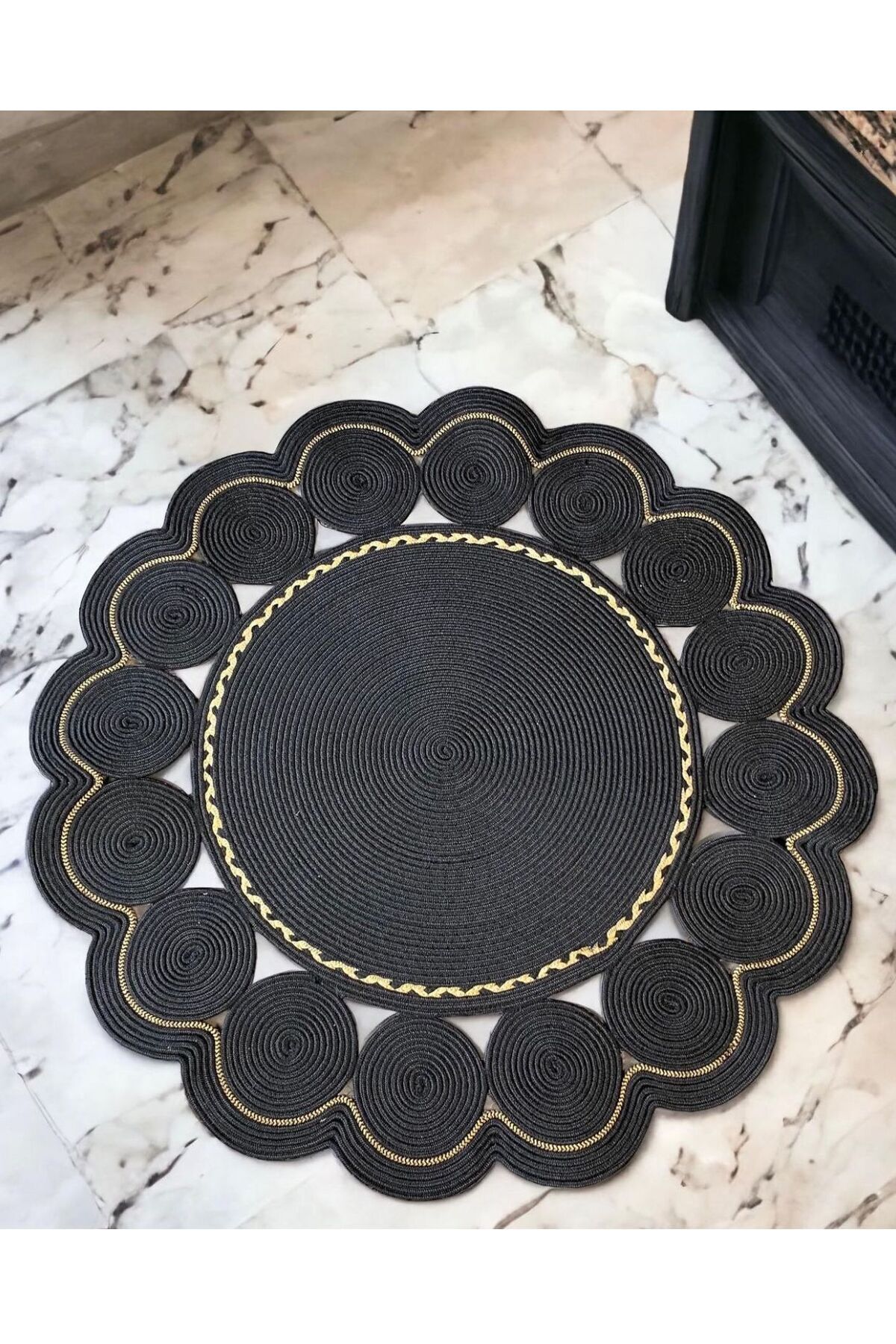 straw jute rug hand knit rug rug washable double sided round