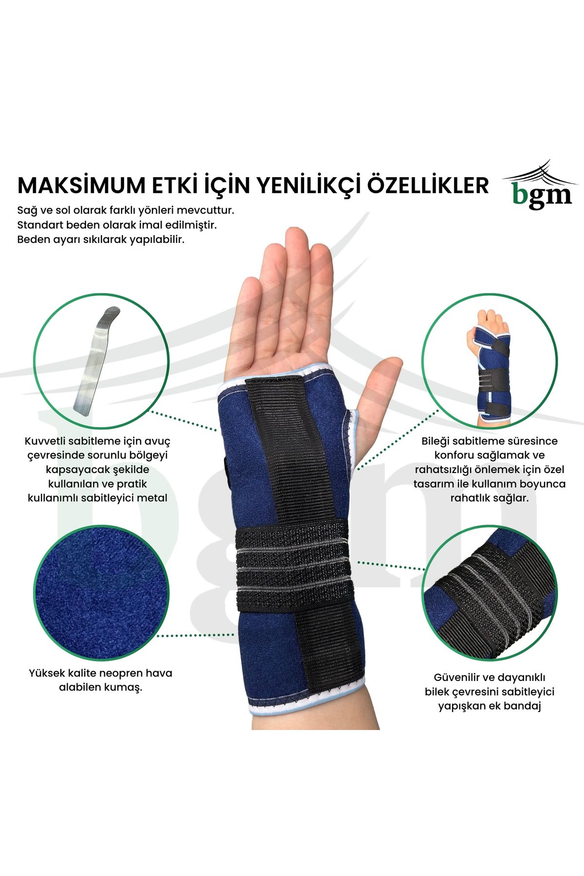 bgm-Hand Wrist Splint Blue Metal Support High Quality Static Hand Wrist Splint 2