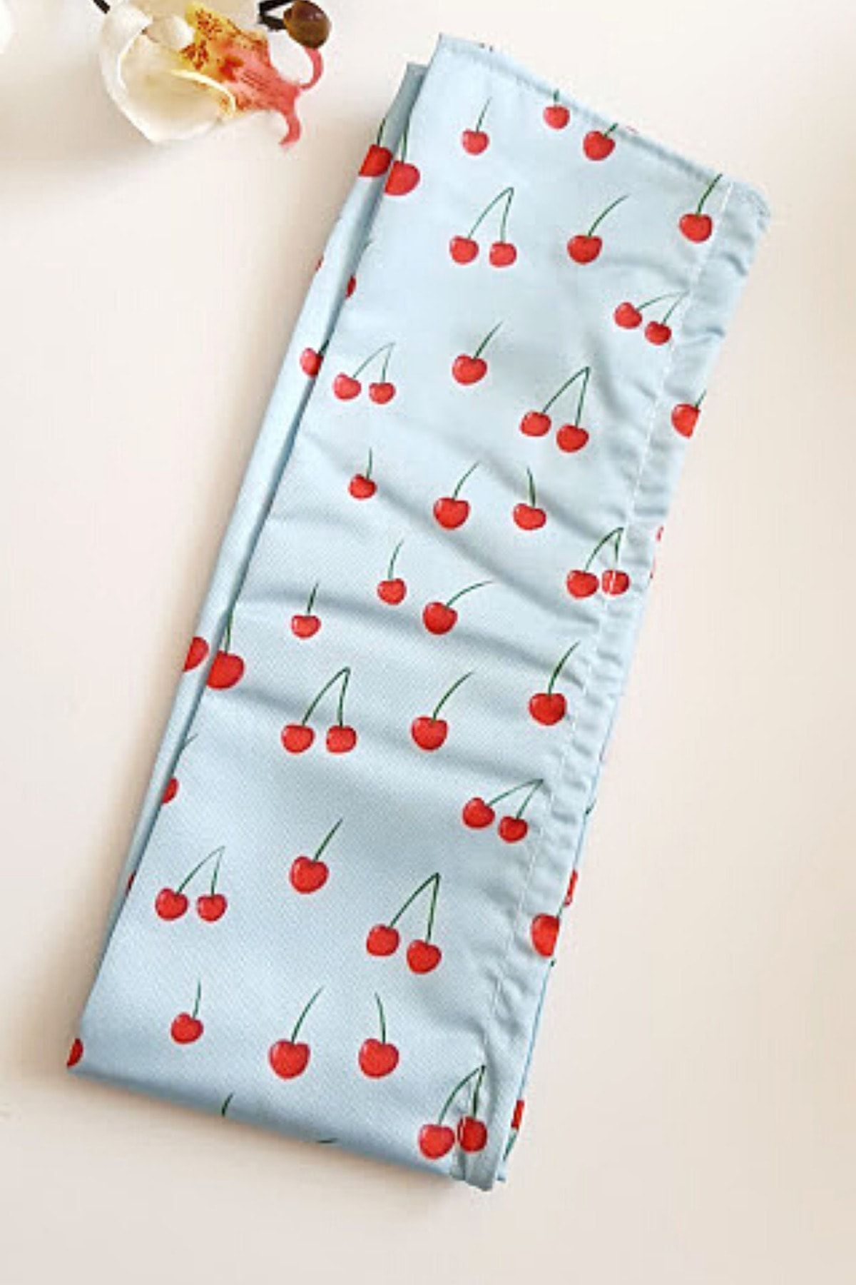 Cherry Pattern African String Bandana Blue