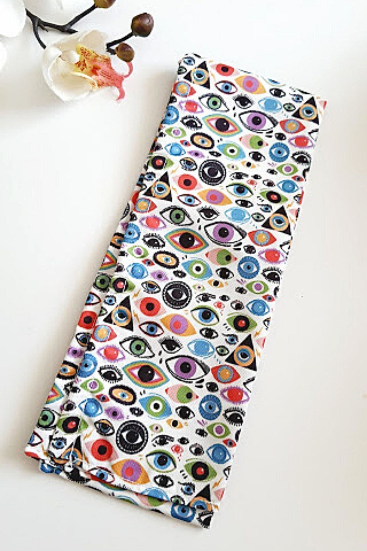 African String Bandana with Colorful Eye Pattern