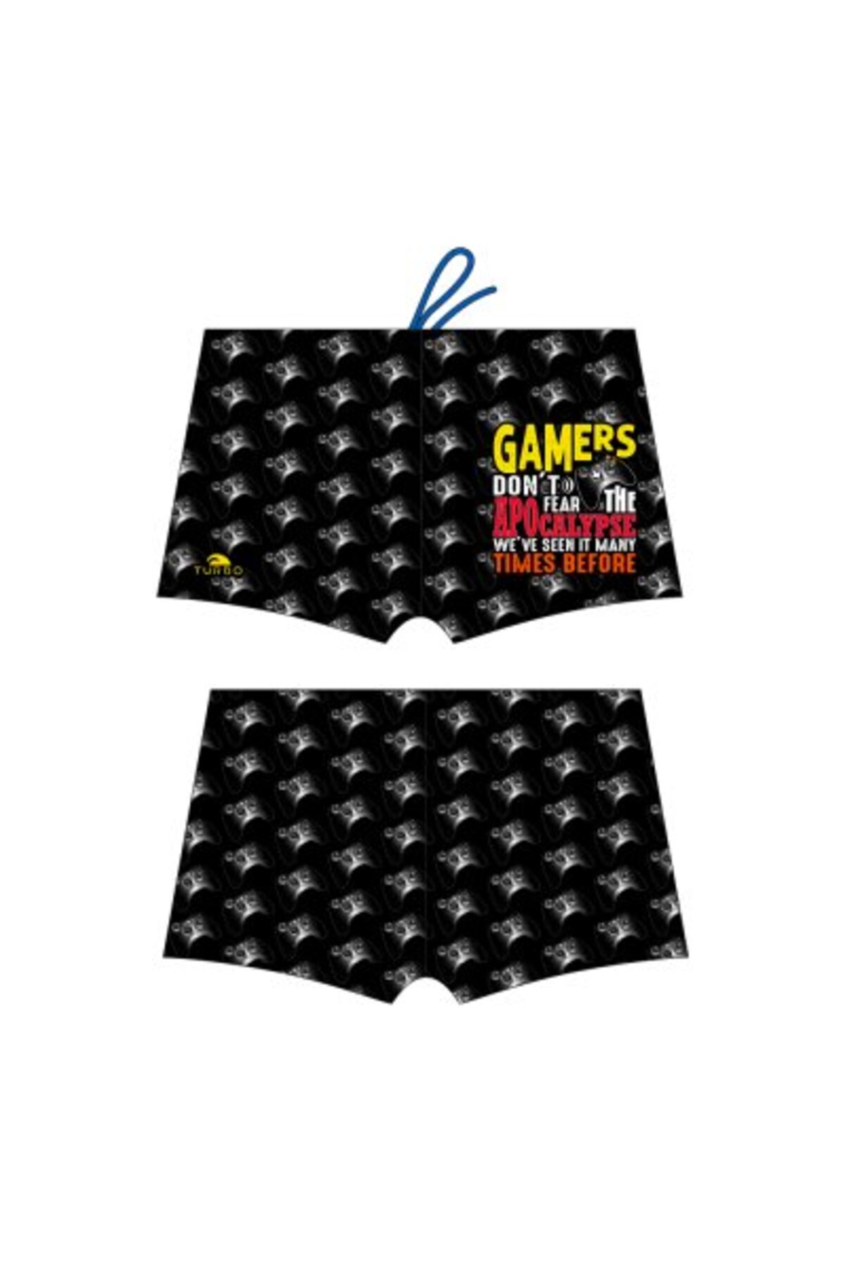 توربو بوکسور با چاپ کامل، پسر APO، شاد، سیاه، شنا-COM