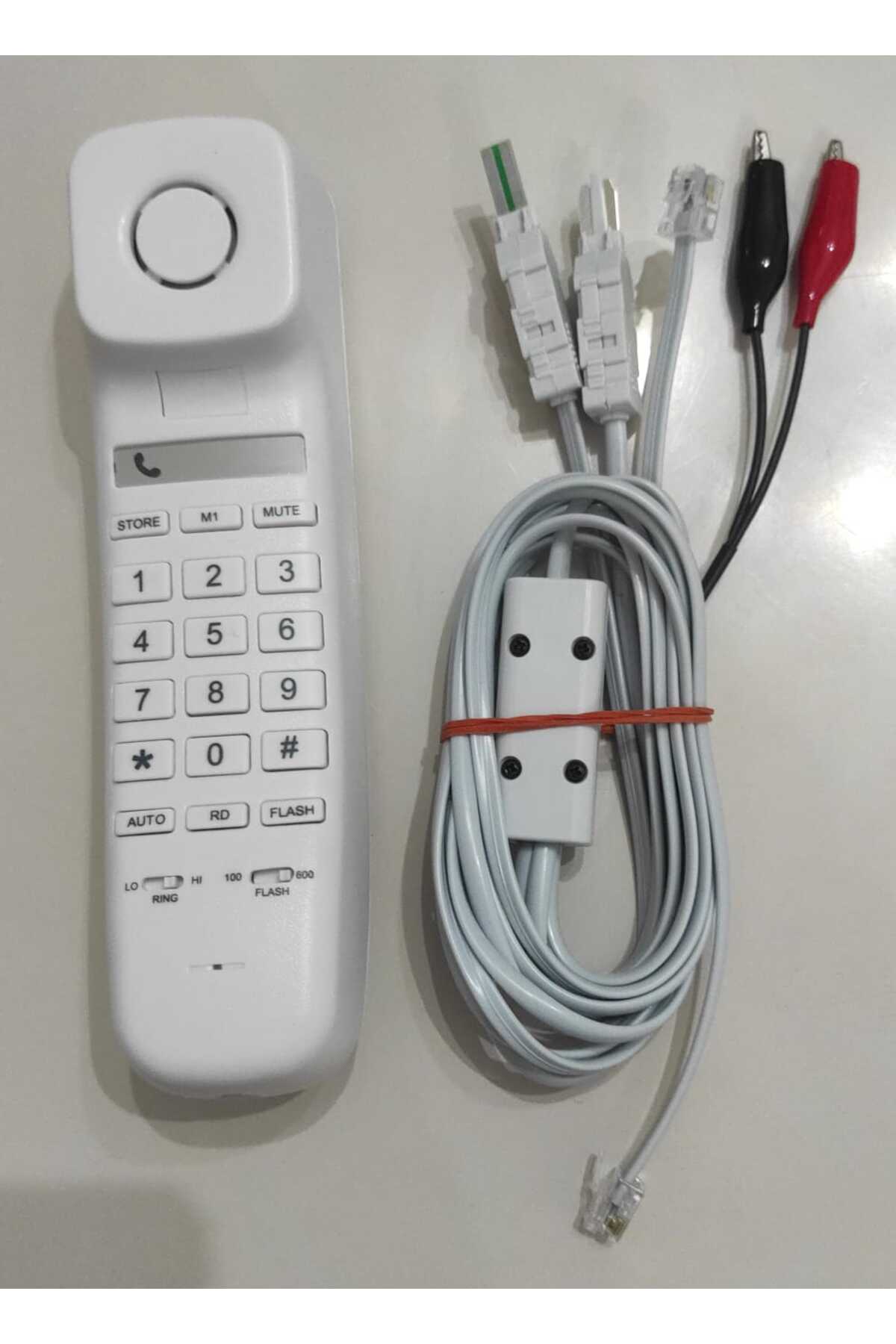 Test Ve Muayene Telefonu Beyaz (Kesmeli Kesmesiz Test Kablolu Özel Yapım)