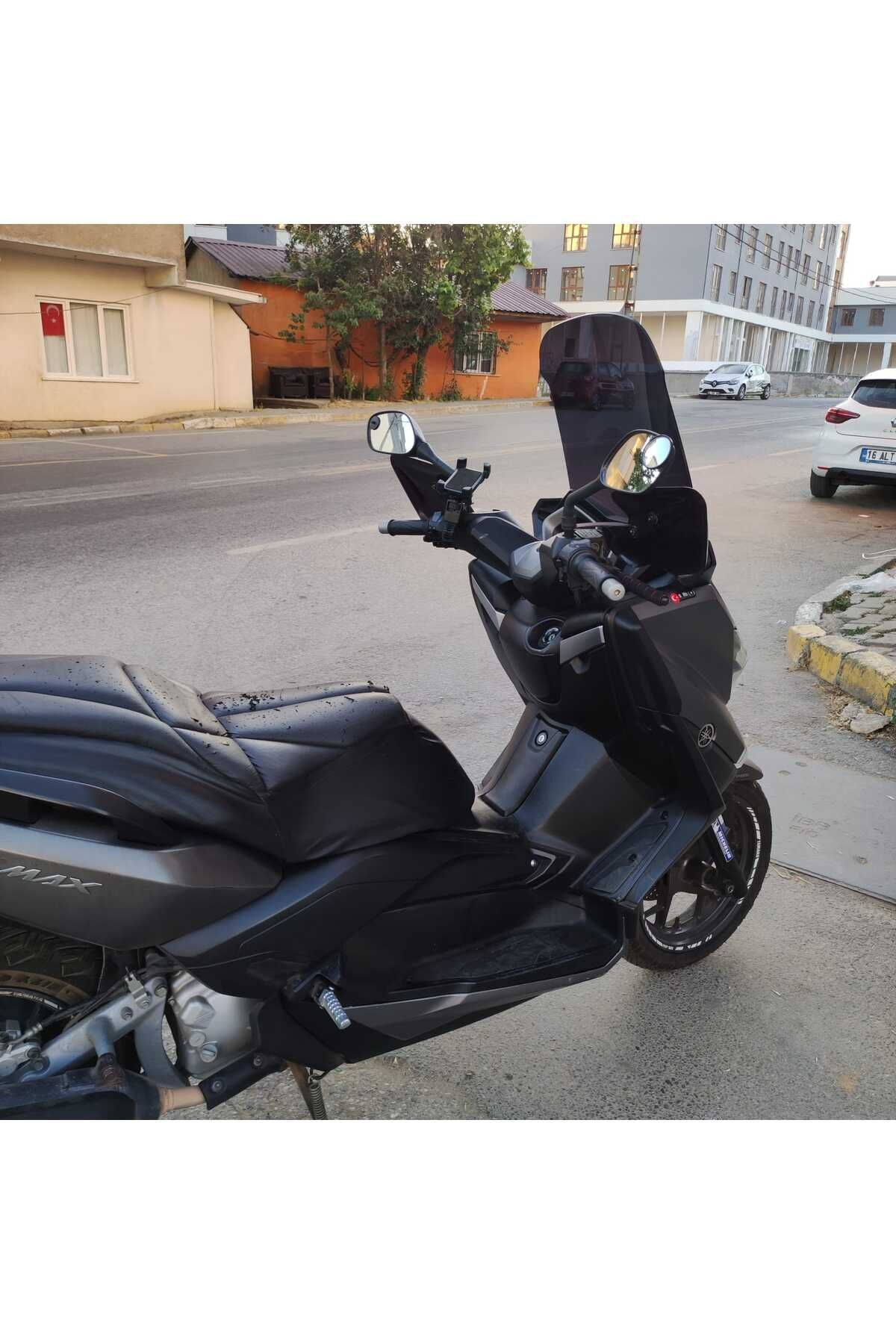 Yamaha Xmax 250 Siperlik Ön Cam 2014 2017 Model 58cm Siyah Renkli 4mm ORTA BOYLU CAM