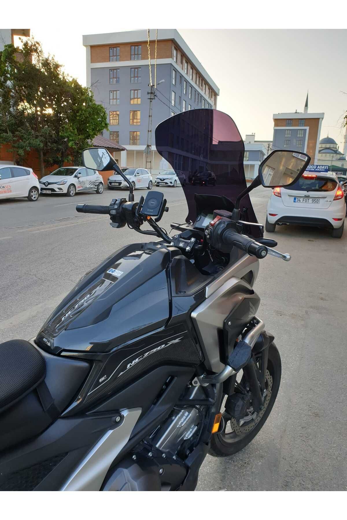Honda NC 700 750 X Siperlik Ön Cam 2021-2025 Model 59cm Siyah Renkli 4mm Uzun Geniş Cam