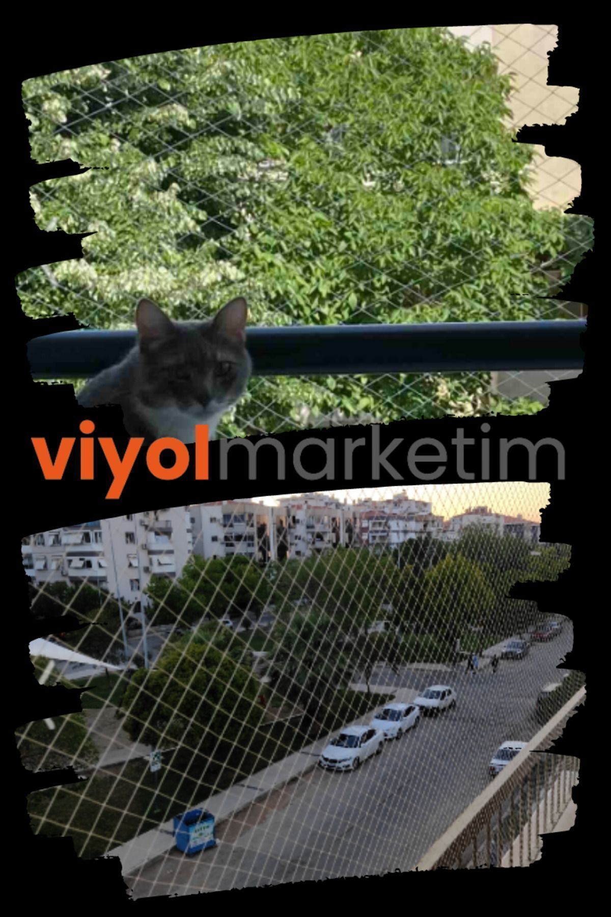 viyolmarketim-Thick Balcony Net 2.5x9 Meters Cat Net Cat Balcony Net with Safety Net Mounting Set 7