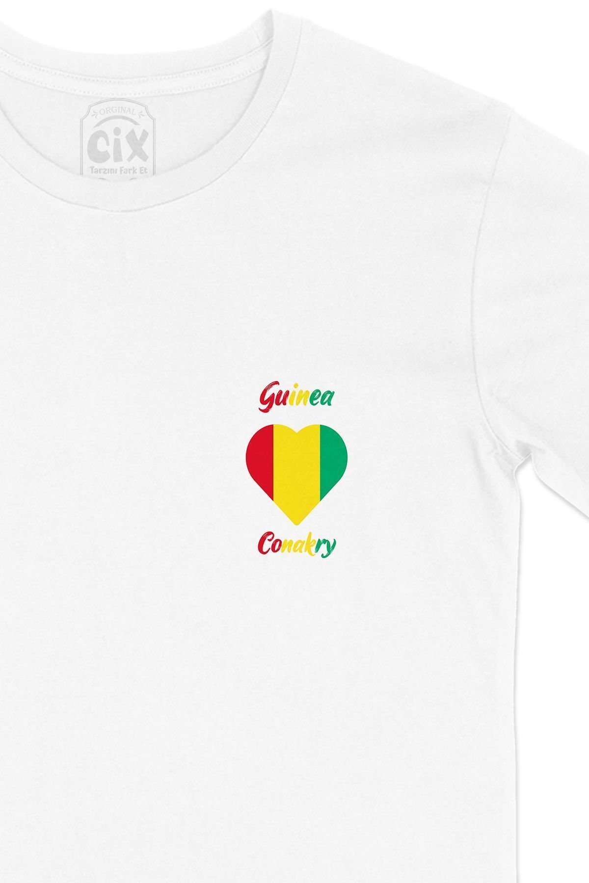 Cix-Conakry Guinea - Ladies Heart Pocket Logo White T-Shirt 2