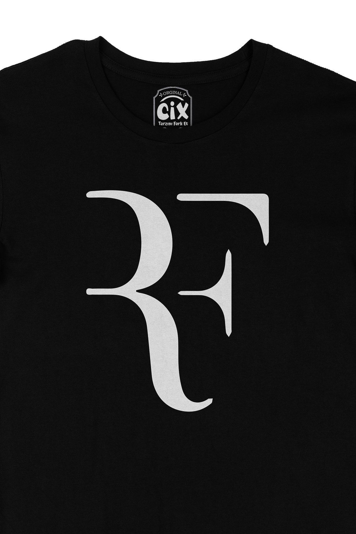 Cix Roger Federer Rf Black T Shirt Trendyol
