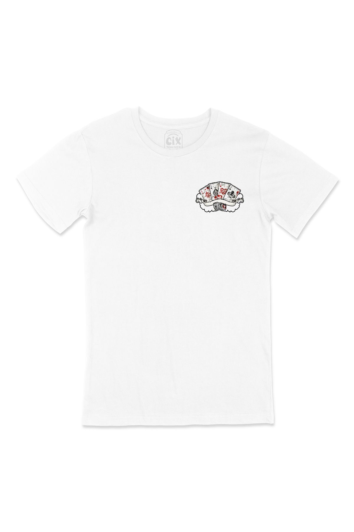 Cix-Square Ace Gambler White T-Shirt with Pocket Logo Design 1