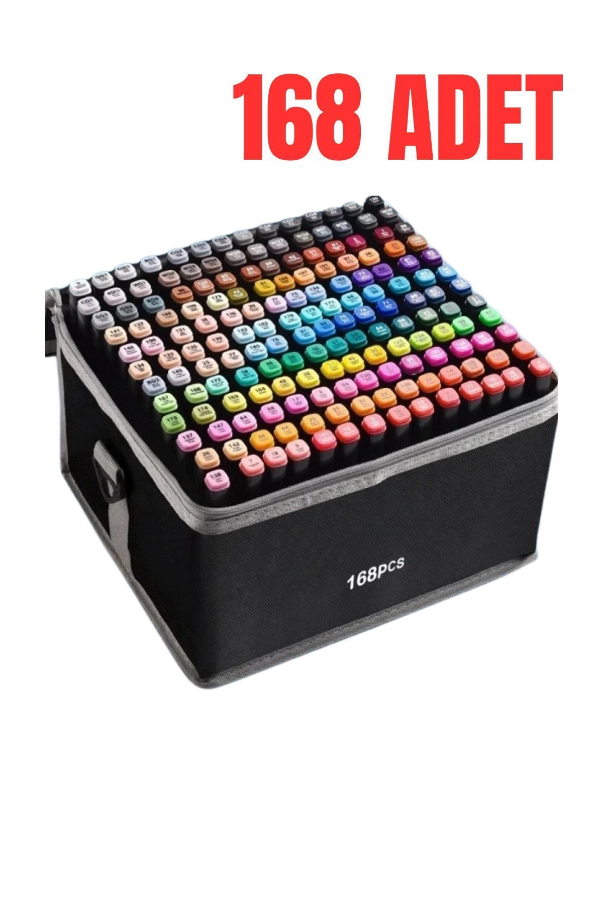 BEYZANA 168 Adet Çift Uçlu Touch Marker Art Tasarım Kalem Seti