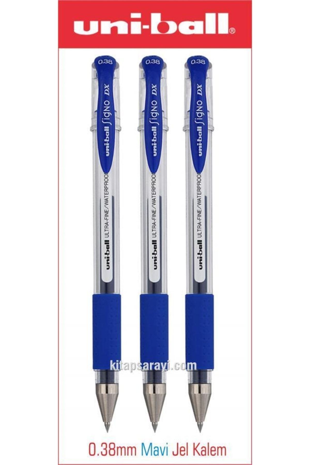 Uniball Signo Dx 0.38 Mm Blue Gel Pen 3pcs