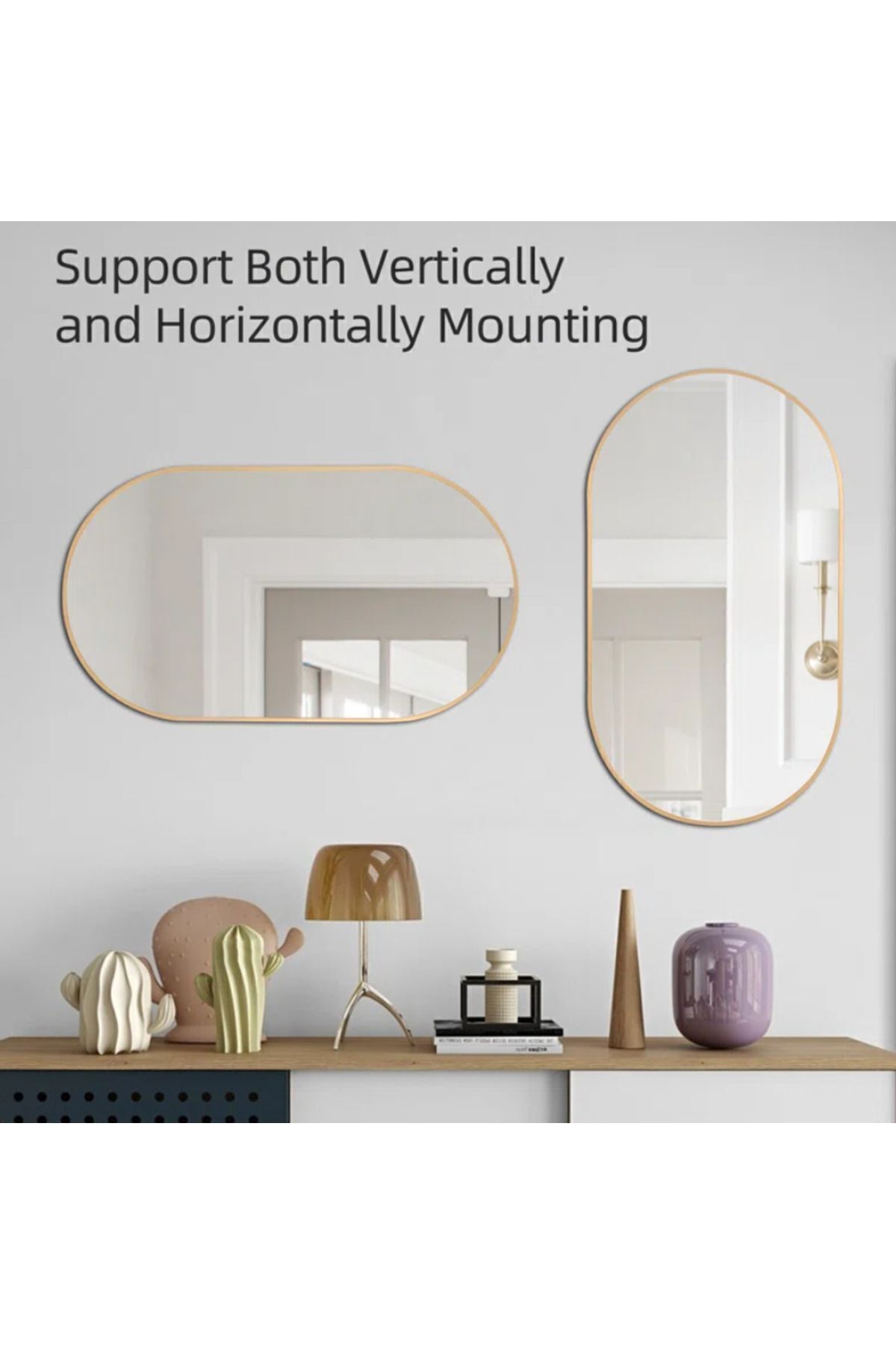 ant home-Model Alpha Decorative Mirror Wall Mirror Console Mirror Mdf Ellipse Mirror 3
