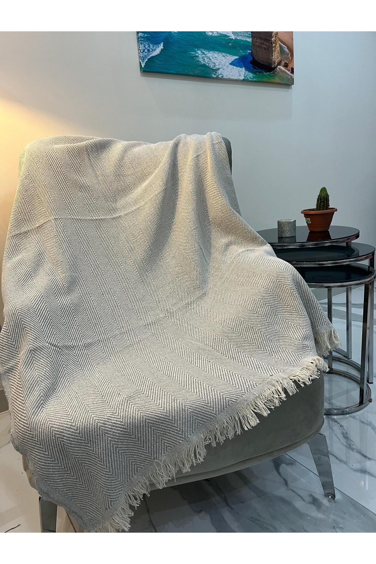 DİVALDİ-Sofa Cover 170x210 Fish Back Pattern Gray 1