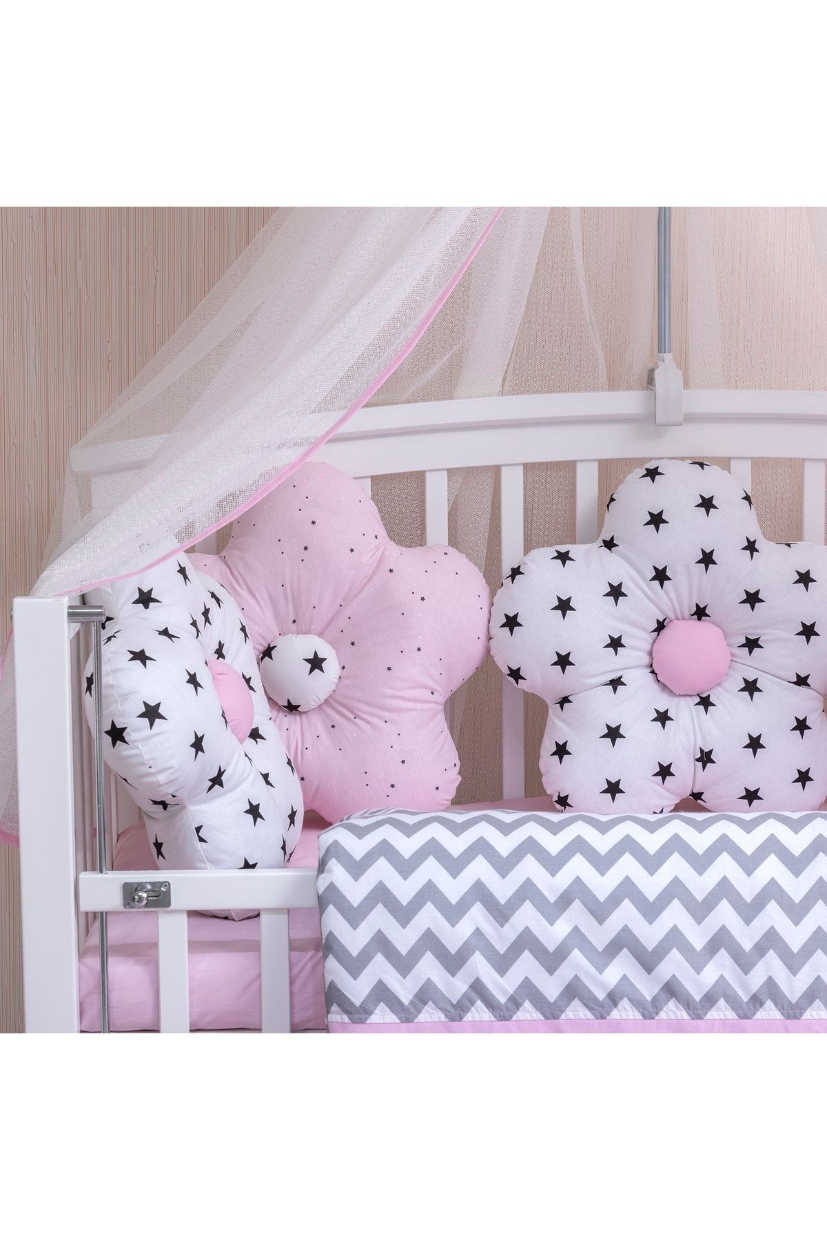 Mini Baby Bebek Uyku Seti 60x120 Astel Pembe Cibinlikli fotoğrafı 3 (önizleme)