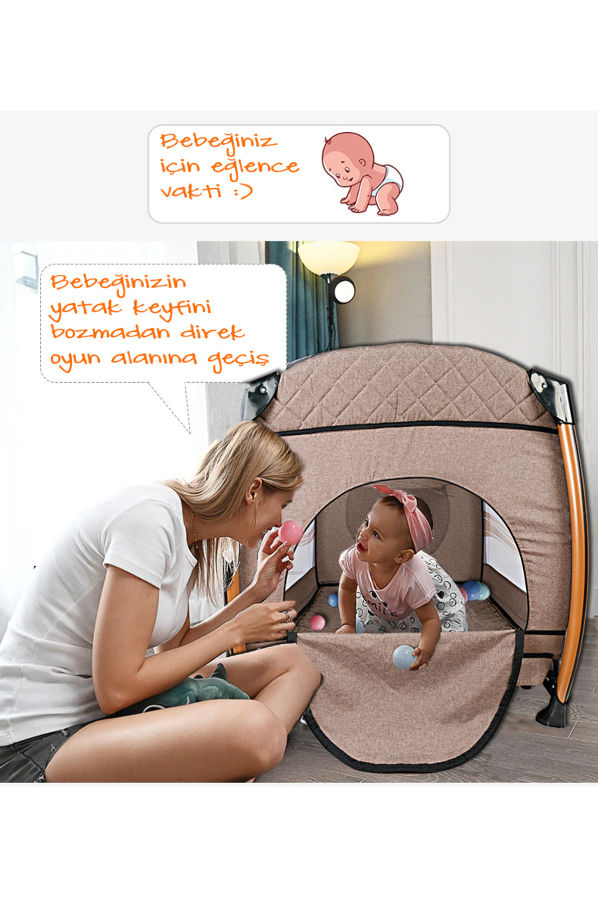 9 In 1 Full Takım Set 1010 Travel Sistem Bebek Arabası 600 Bebek Oyun Parkı Yatak Beşik 6