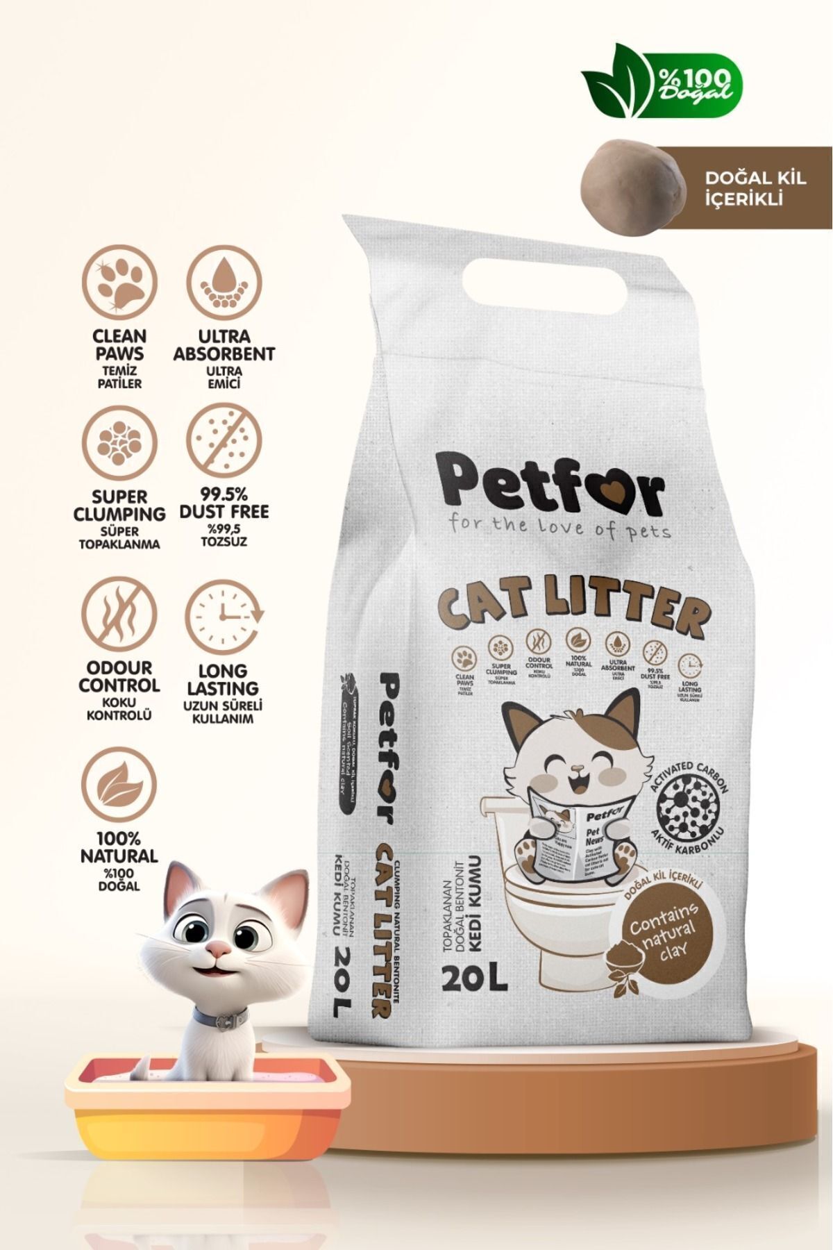 20 la nouvelle génération de chats organiques avec du carbone actif