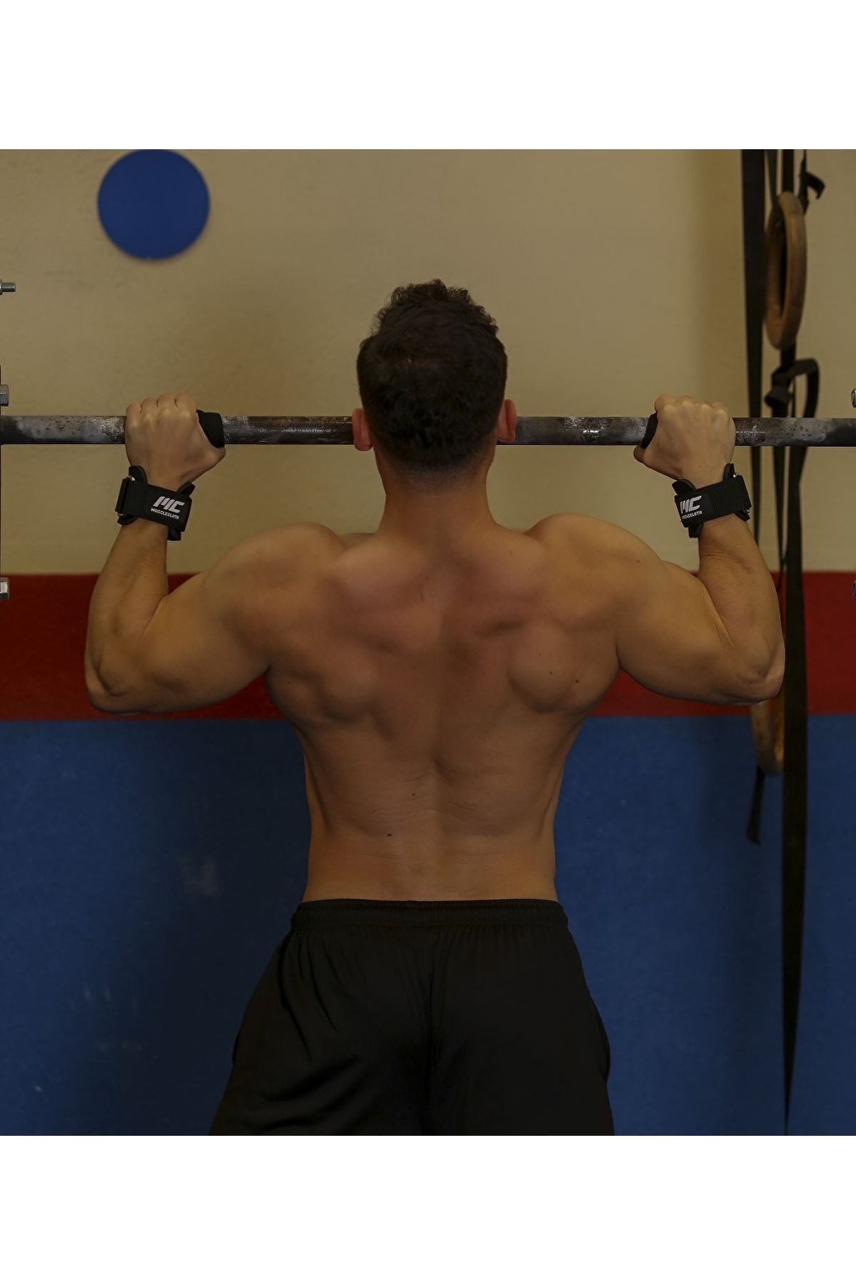 دستکش وزنه برداری مشکی Big Grip Pro Lifting تسمه 2 بسته سیاه MUSCLECLOTH