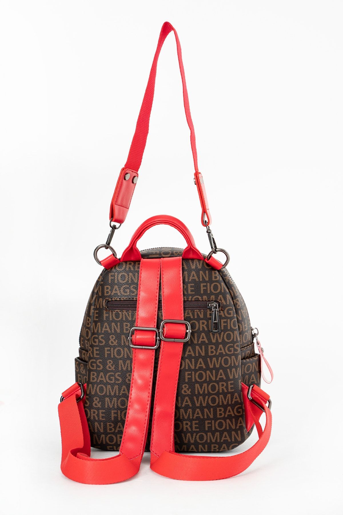 FiONA BAG Kadın Kahve Kırmızı Sırt Ve Omuz Çantası Taşıması Kolay Ve Çok Kullanışlı fotoğrafı 3 (önizleme)