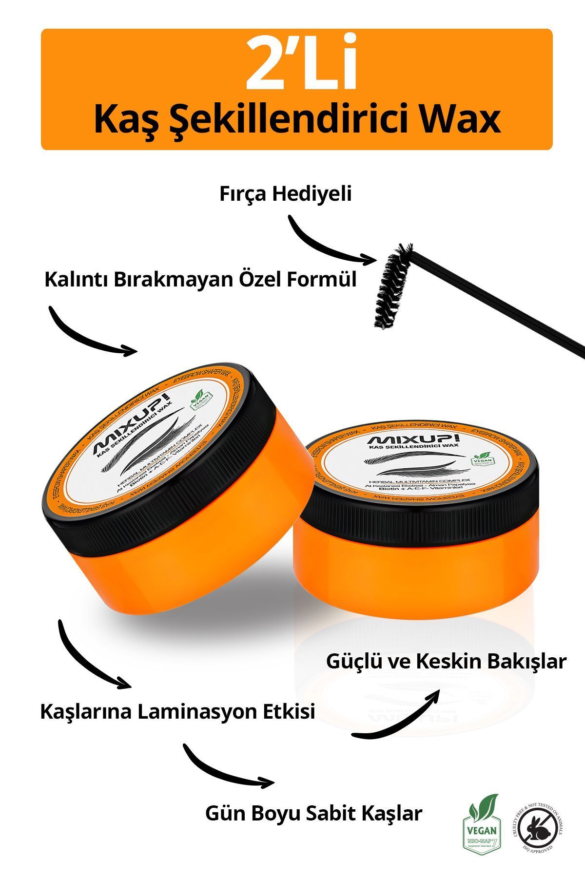 Mixup-50 ml Set of 2 Fixing Wax with Eyebrow Styling and Laminating Effect 1