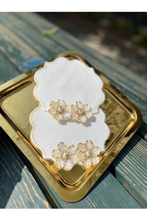 BÜŞRA Taşlı Kahve Yanı Sunum Gold Taşlı Pecete 2 Adet