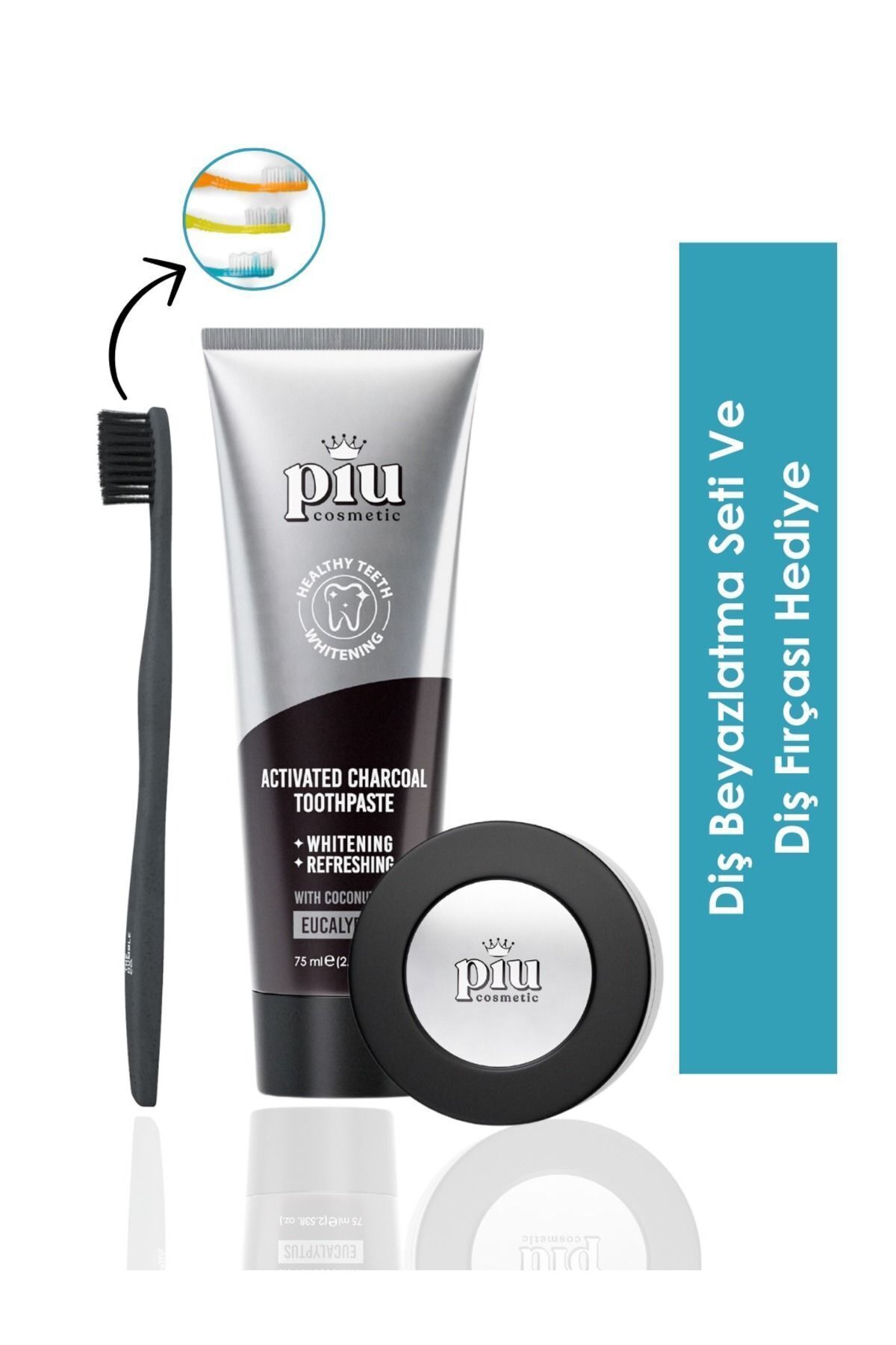 محصولات سفیدکننده دندان مجموعه سفید کننده و هدیه مسواک Piu Cosmetic