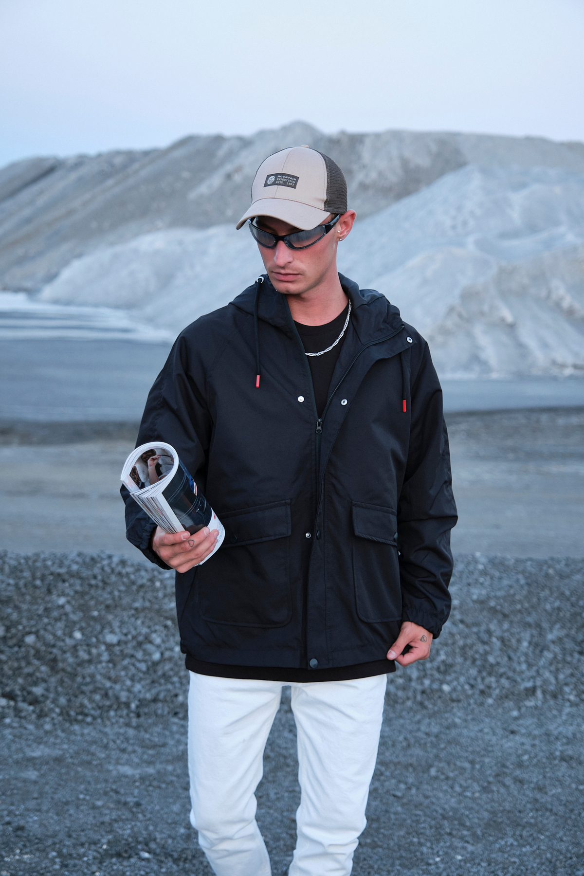 Erkek Oversize Mevsimlik ZarraKalıp Ceket — مشکی OVCE — تصویر 4 از 5