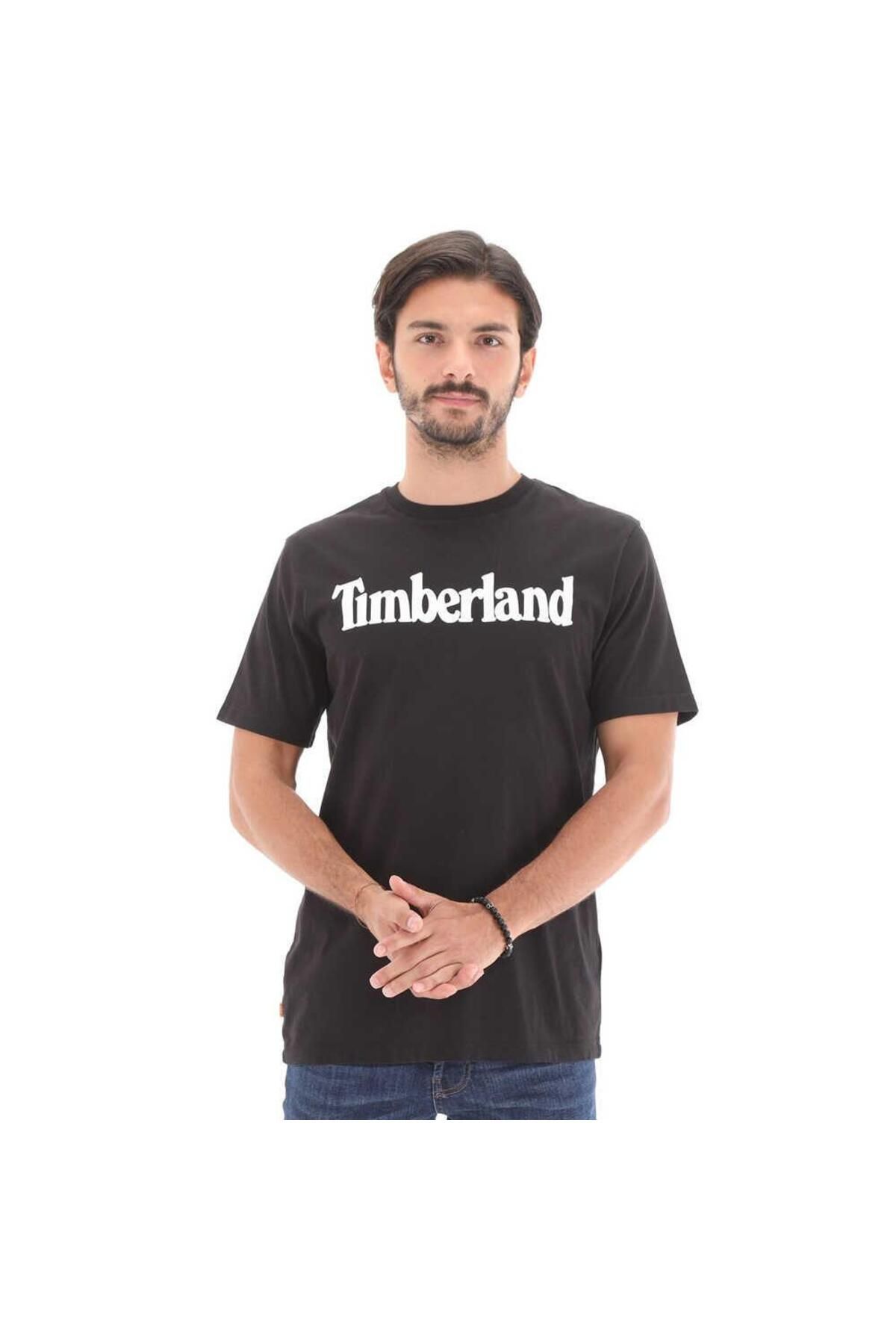 تی شرت مشکی مردانه SS KENNEBEC RIVER LINEAR 101096739 Timberland
