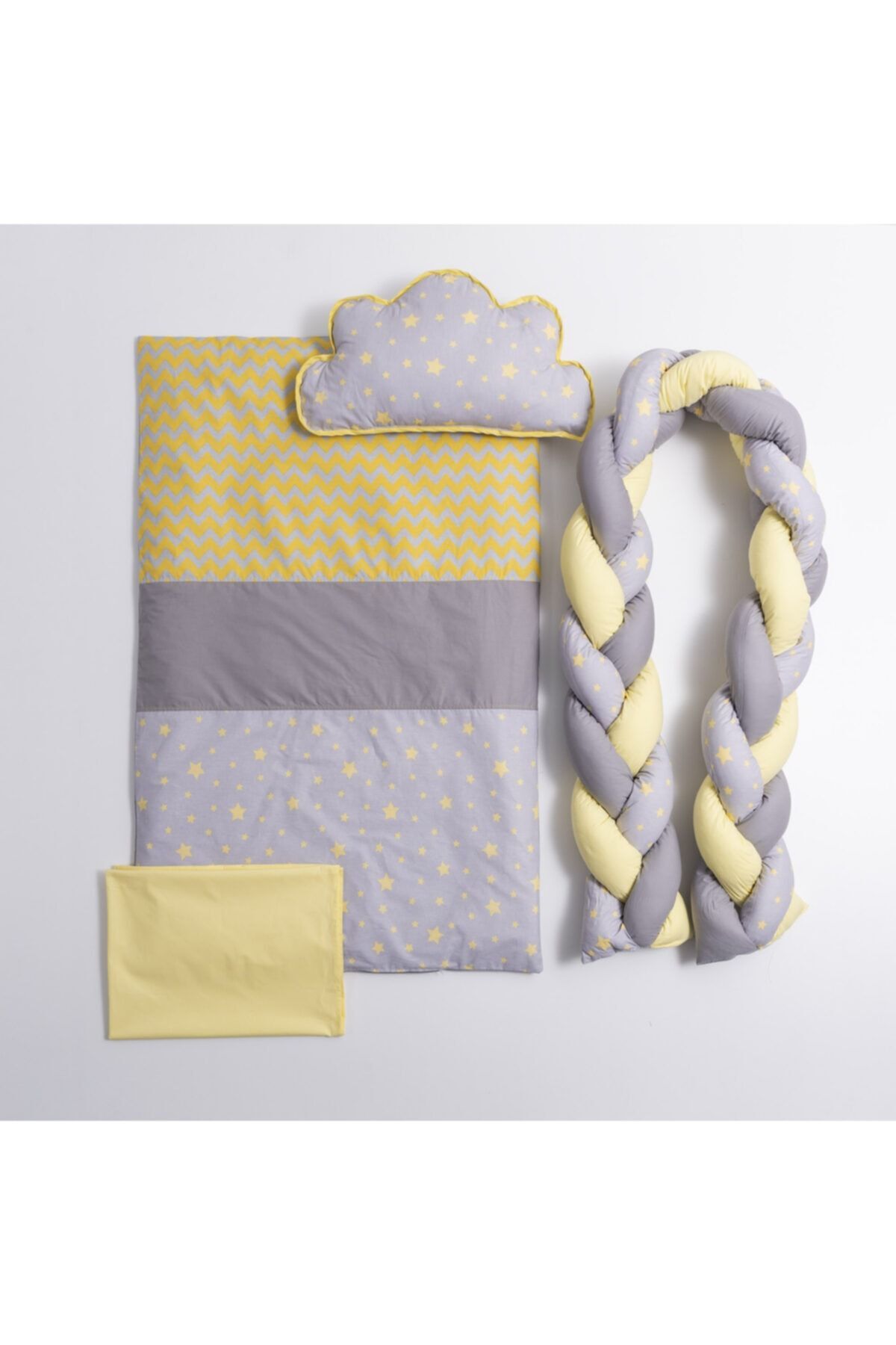 Mini Baby Bebek Uyku Seti Örgülü Star Sarı 70x130 fotoğrafı 3 (önizleme)