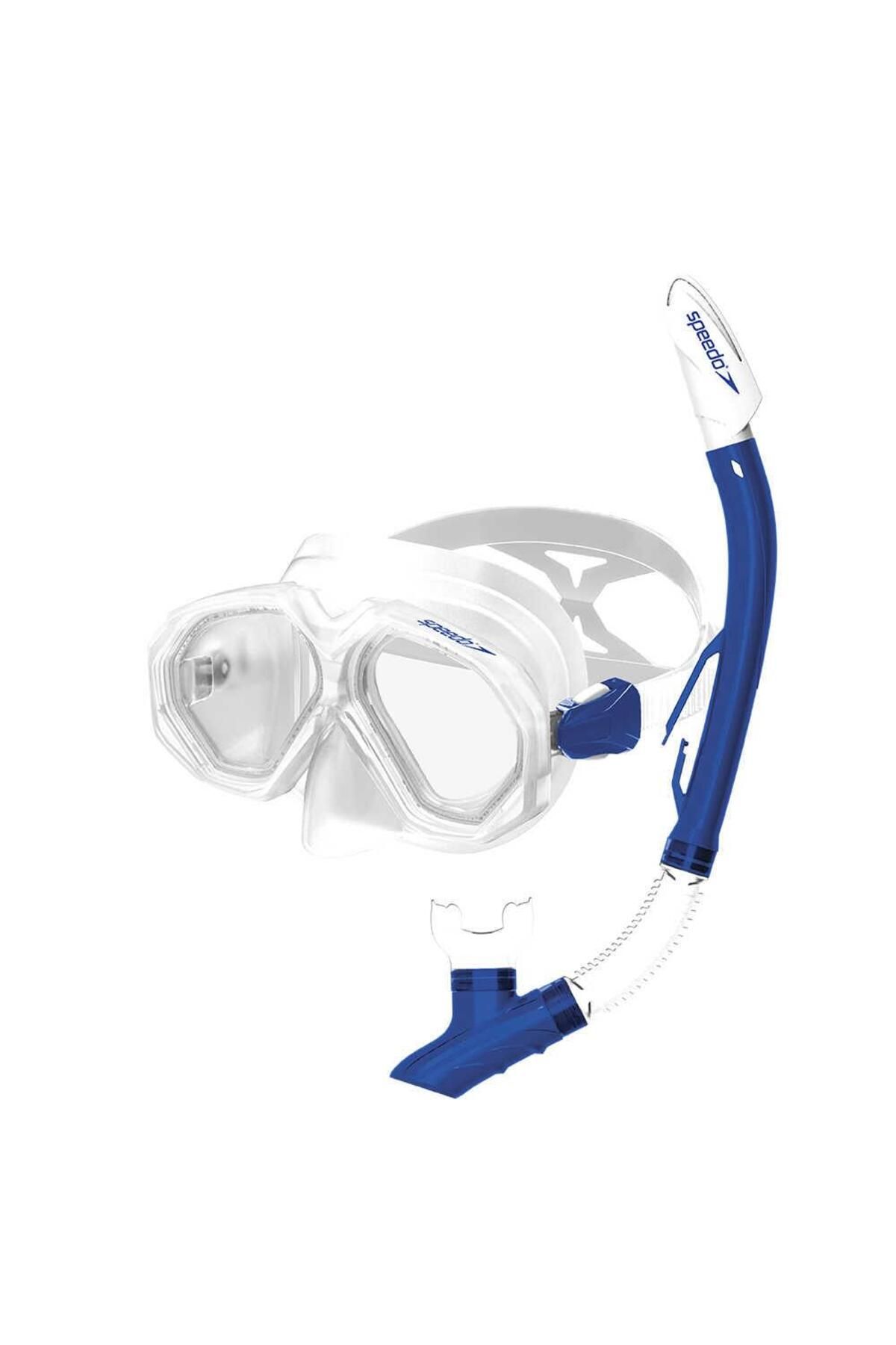 ماسک و اسنورکل آبی مردانه زنانه لنزهای دوگانه بزرگسالان عینک یونیسکس SOL19002C CRCB SPEEDO