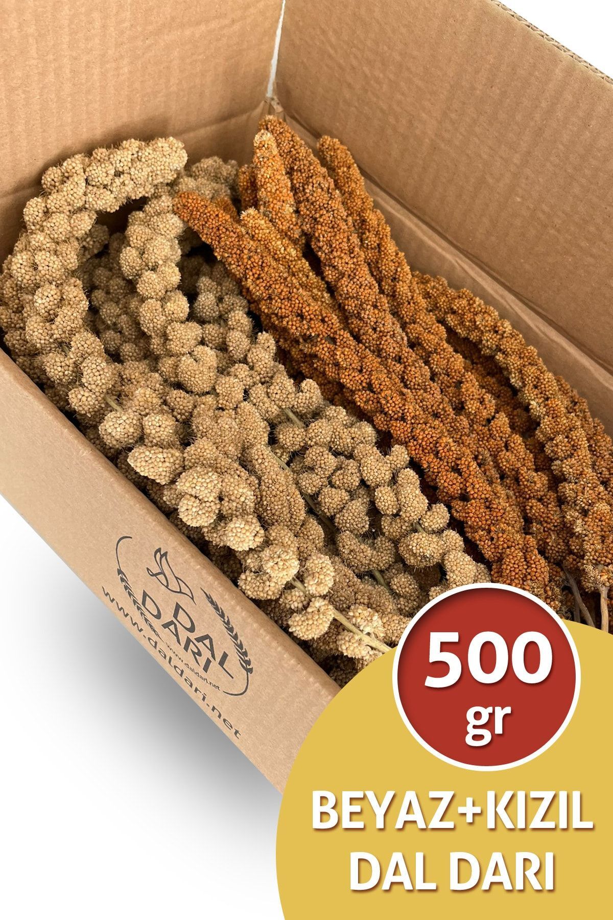 Dal Darı Net Beyaz Ve Kızıl Daldarı Mix Muhabbet Kuşu Ve Papağan Yemi 500 Gr
