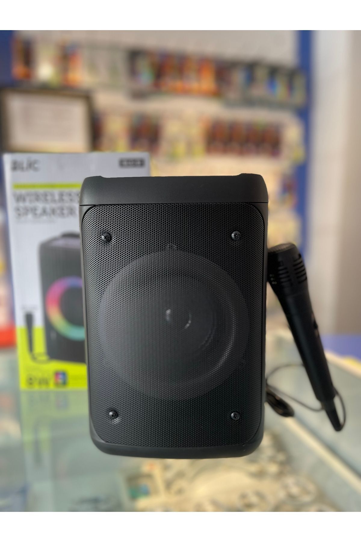 BLS-51 USB 8W kumandalı karaoke system ( microphone) RGB led ışıklı Bluetooth speaker HOPARLÖR 2