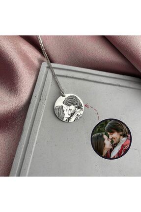Gofinery Fotoğraf baskılı kişiye özel resimli lazer işlemeli 925 ayar gümüş k...