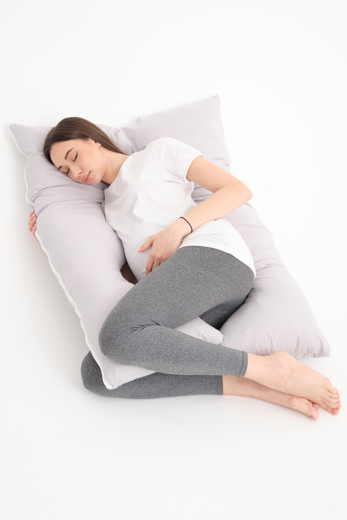 BabyModa 5 Farklı Bölge Destekli Hamile Yastığı Fermuarlı Emzirme Minderi fotoğrafı 2 (önizleme)