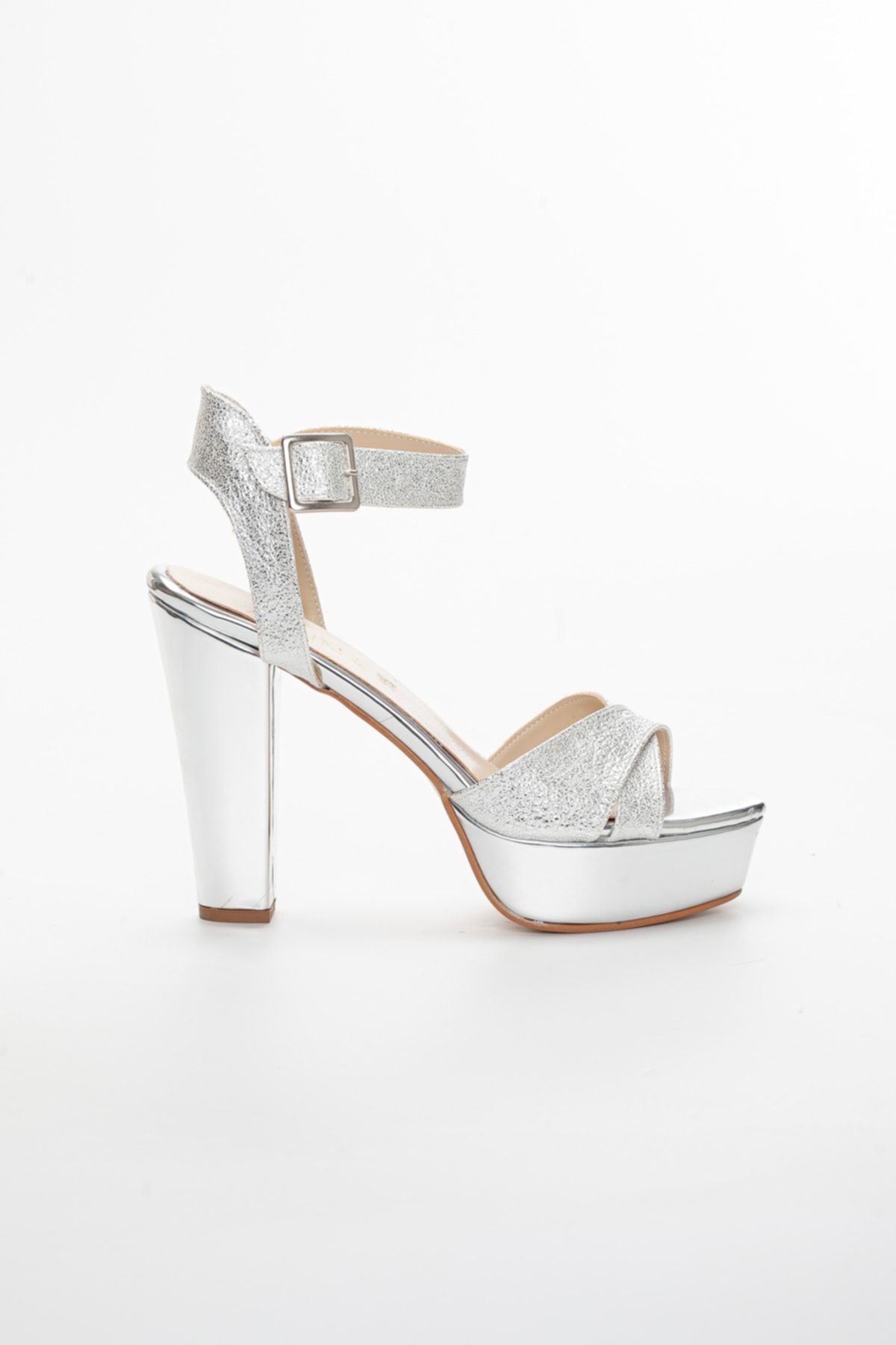 LİLLA-Silberne Plateauschuhe mit hohem Absatz für Damen 4