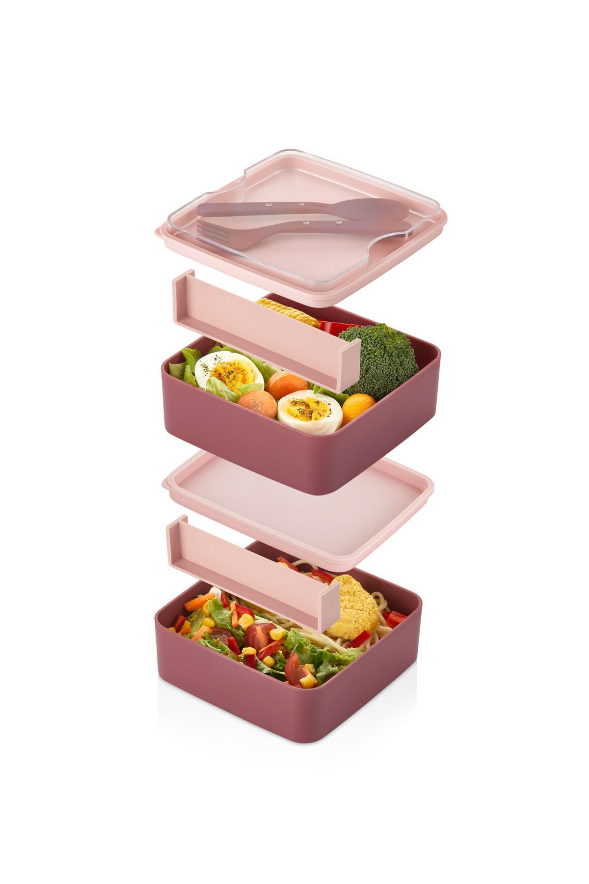 Kitchen Life-2 Layer Square Lunch Box - Food Container - Storage Set - Lunch Box 7