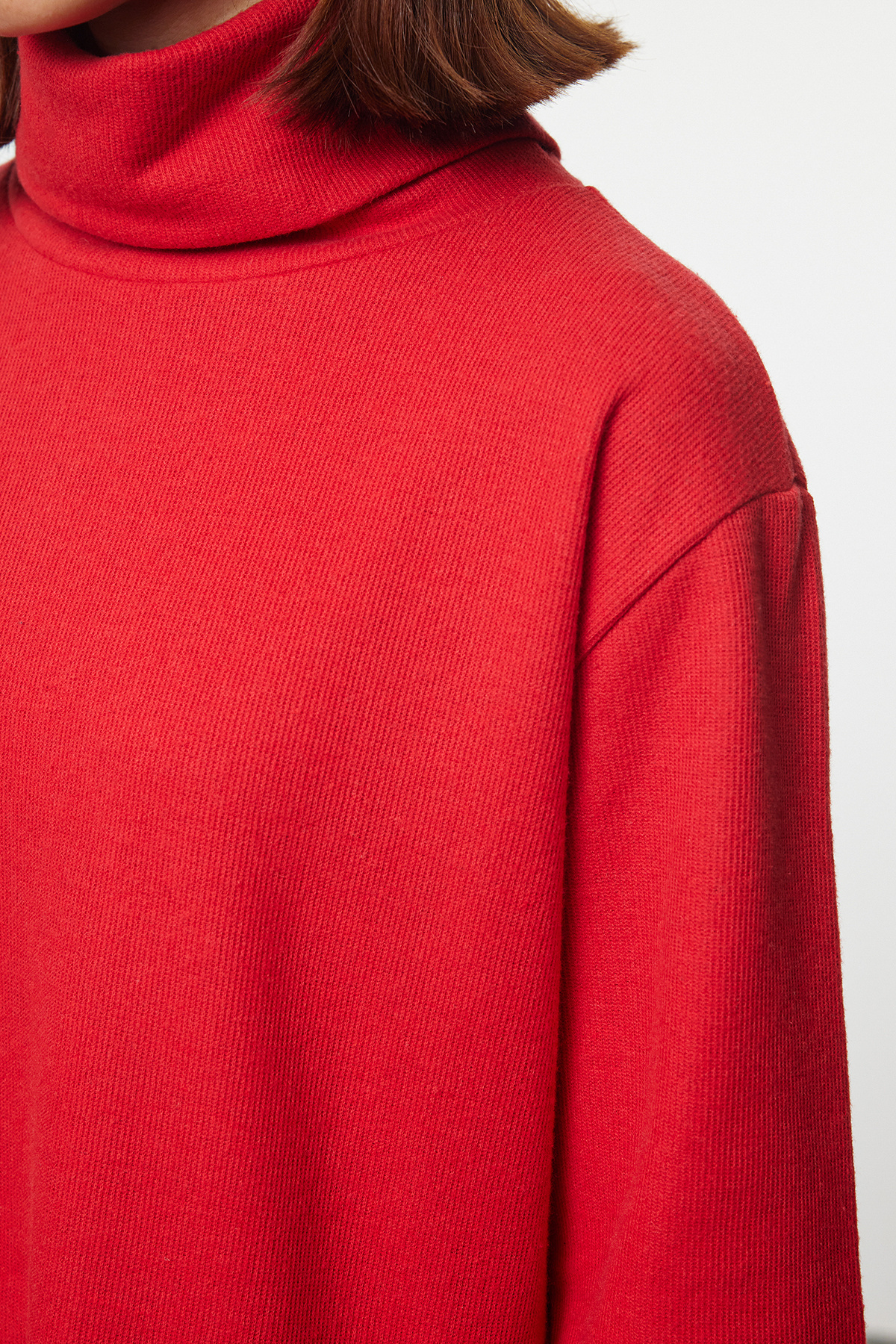 Trendyol Collection Водолазка червона Міні-сукня Салоніки з довгим рукавом Orme TWOAW20EL1110